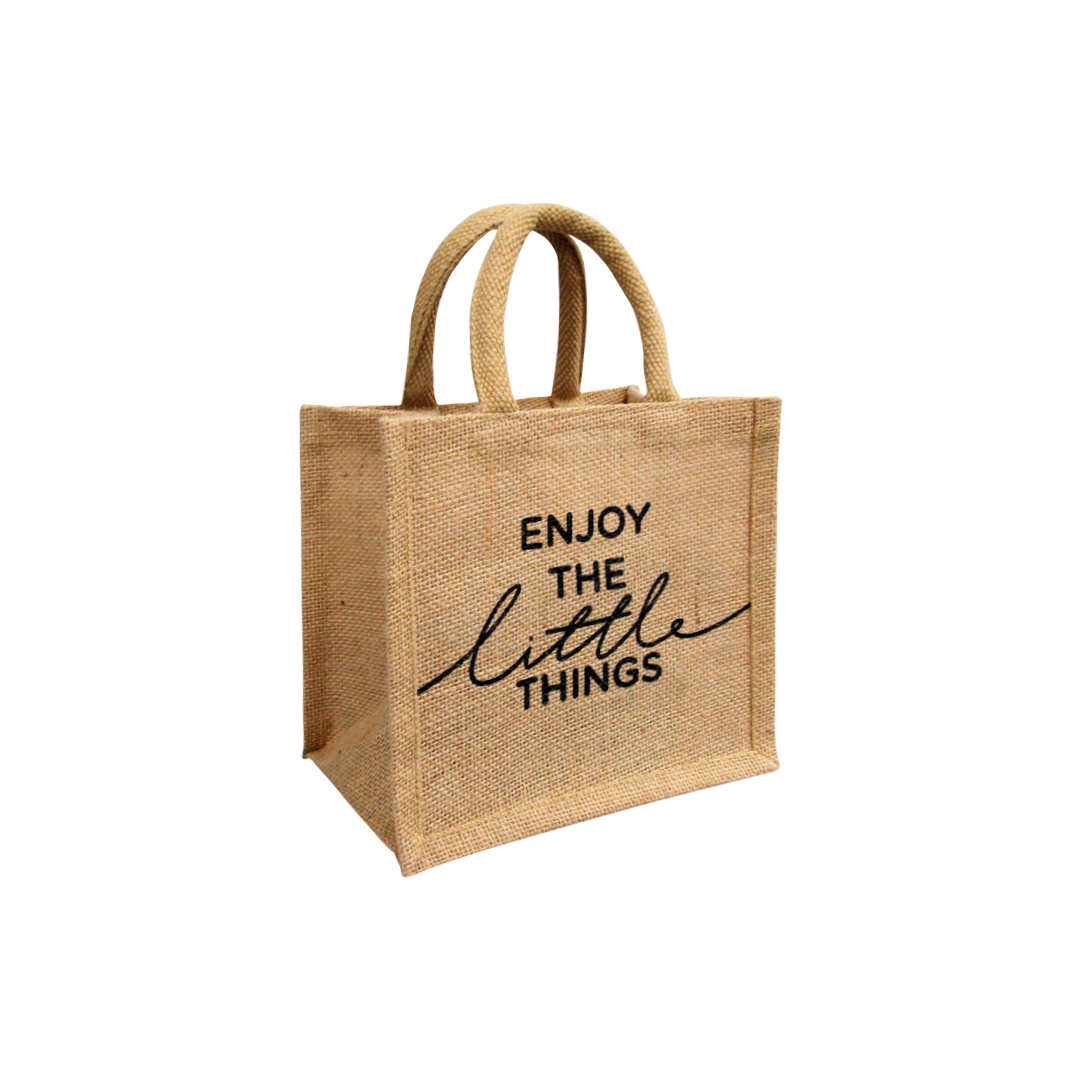 Small Jute Bag “Enjoy the Little Things” – IMAGINECOLOR